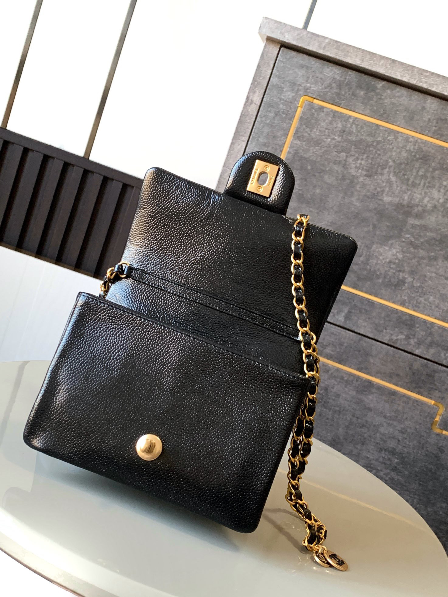 Ch*el MINI FLAP BAG 13 × 17.5 × 6 cm