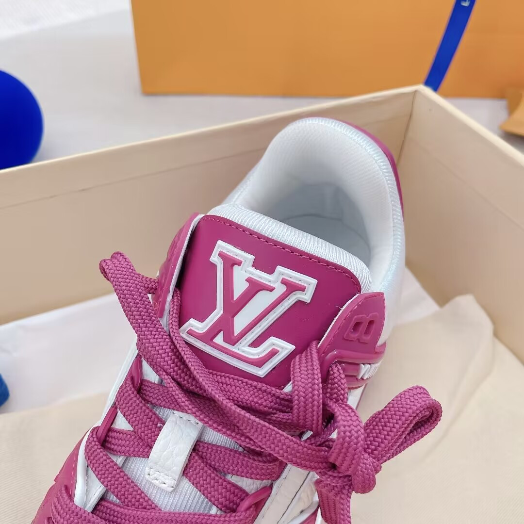 UA L0*is V*t0n LV Trainer Low White Fuchsia