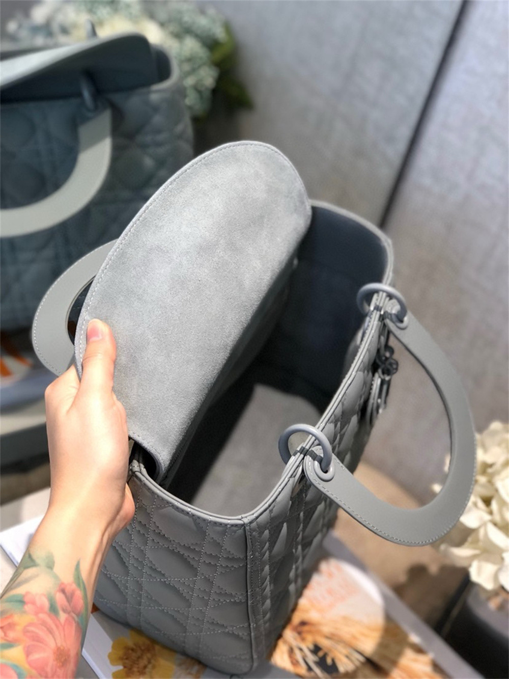 Medium Lady D*0r Bag 9.5 x 8 x 4.5 inches