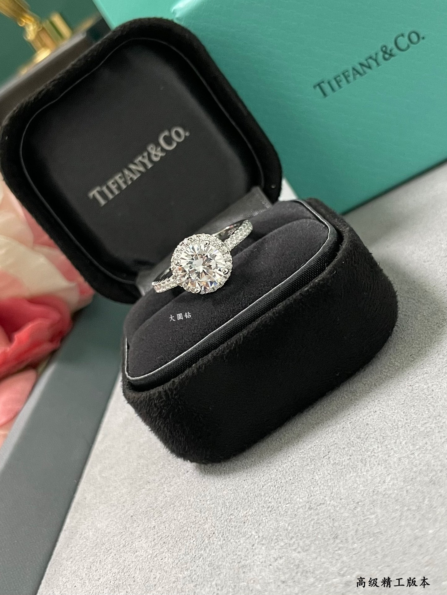 T*f*ny & Co. Solitaire Round Brilliant Diamond Ring Ag925