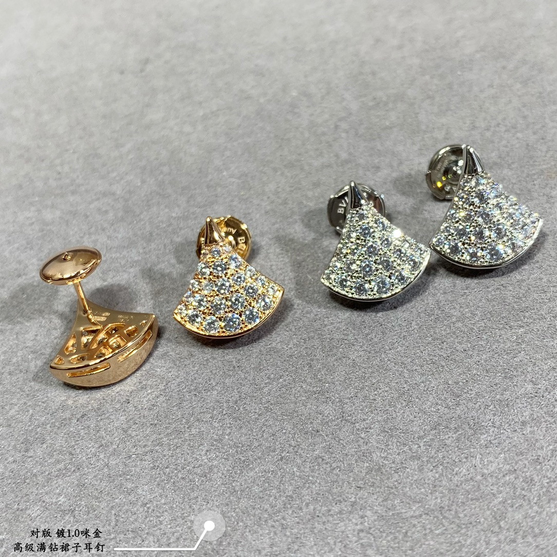 B*l*ai Diamond fan-shaped skirt Earrings