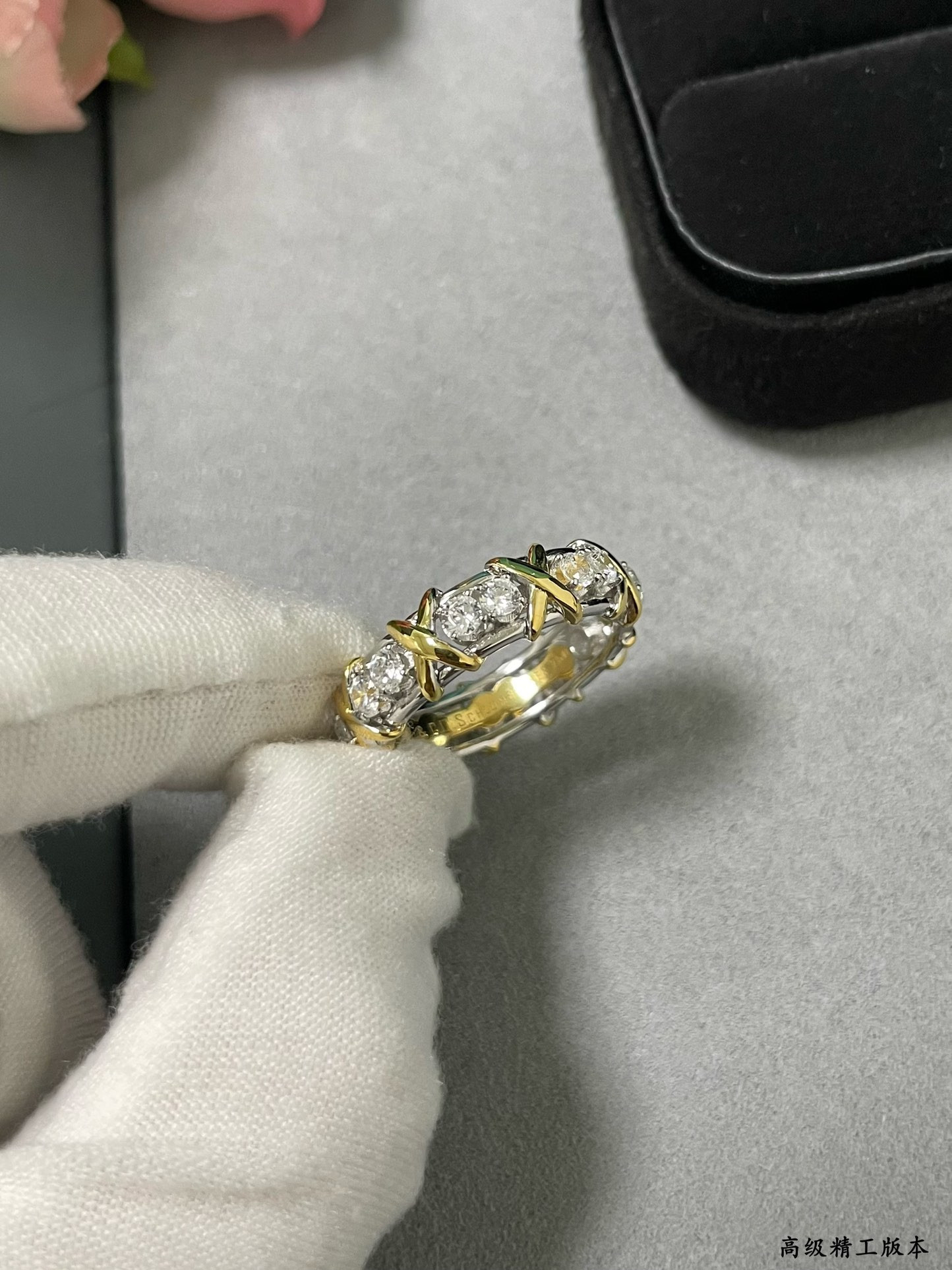 T*f*ny & Co. Crossed Double Tone Ring