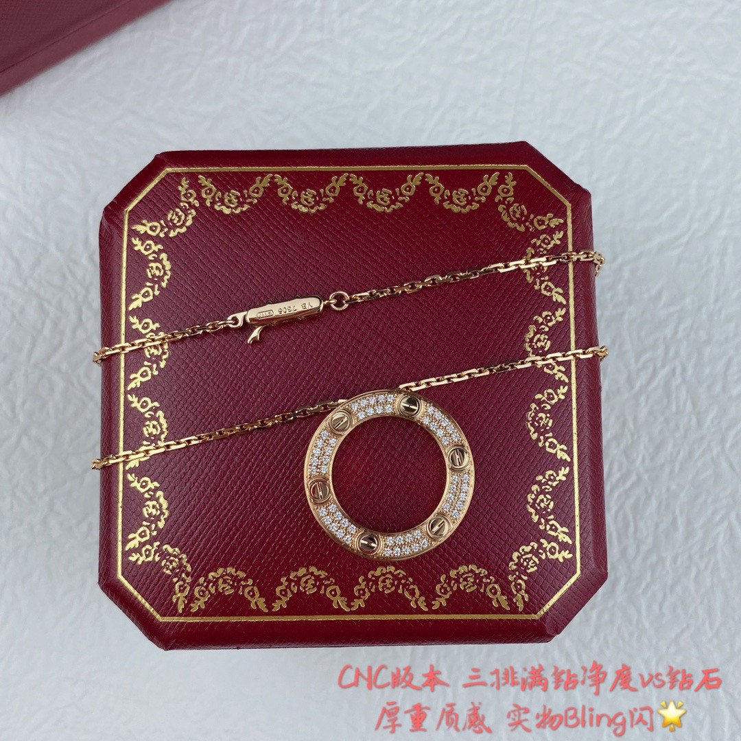 Ca*t*er Double-sided fully diamond-encrusted coin Necklace