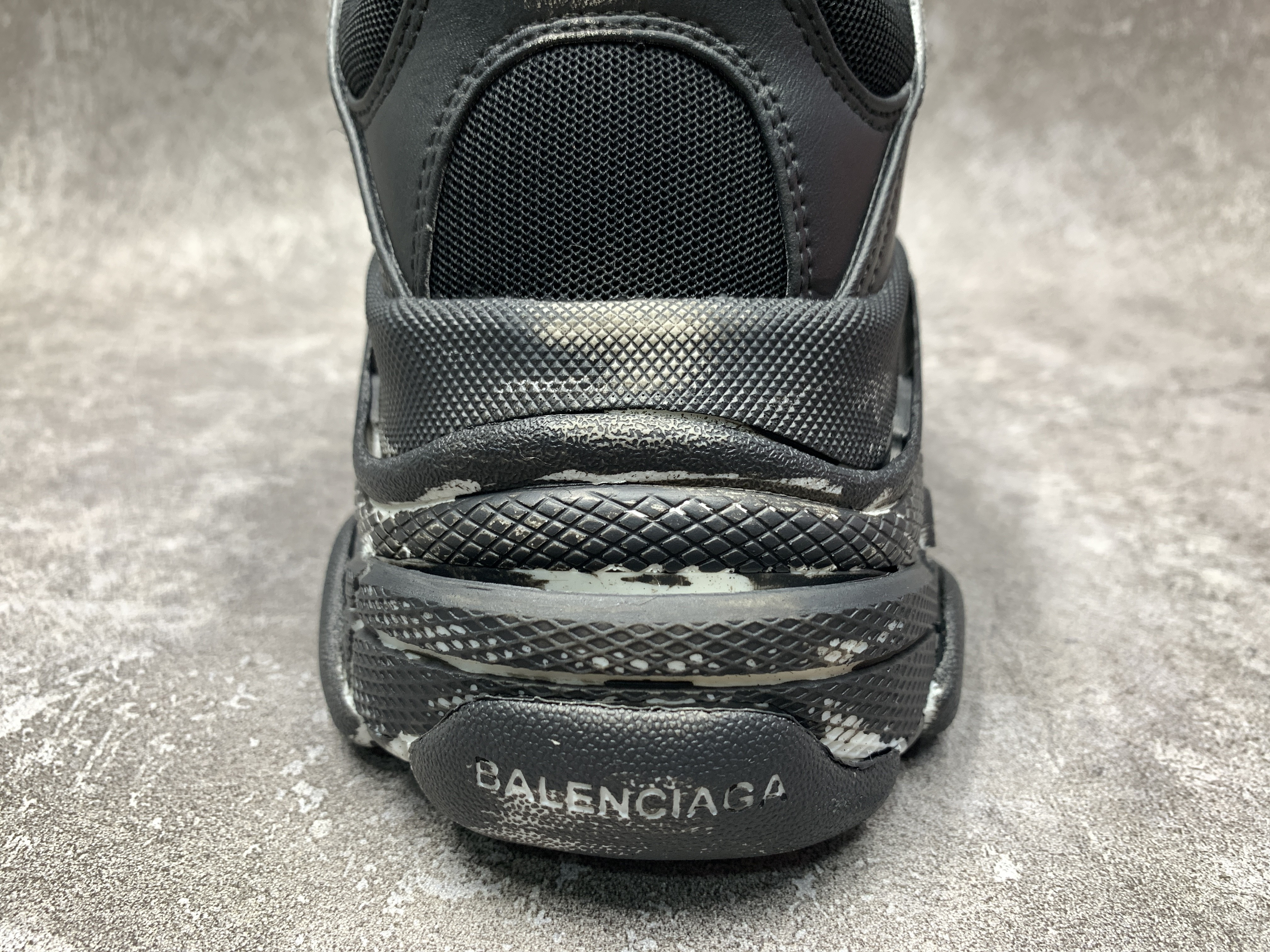 Balenciga Black Faded Triple S Sneakers