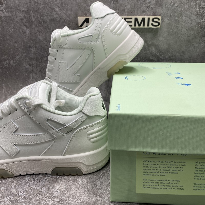 OFF-WHITE Out Of Office OOO Low Tops Triple White