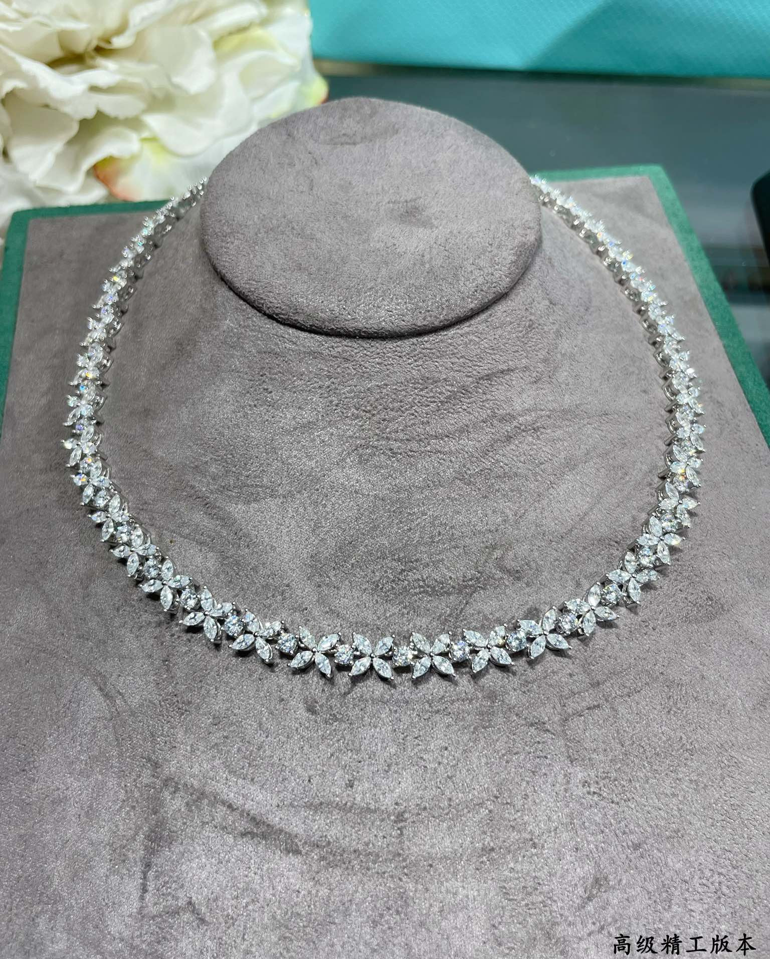 T*f*ny & Co. Full Diamond Marquise Necklace Ag925