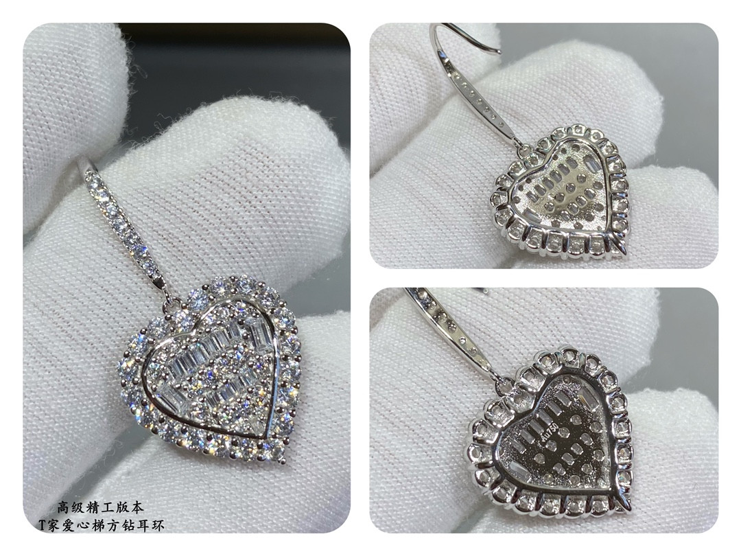 T*f*ny & Co. Trapezoid Heart Drop Earrings Ag925