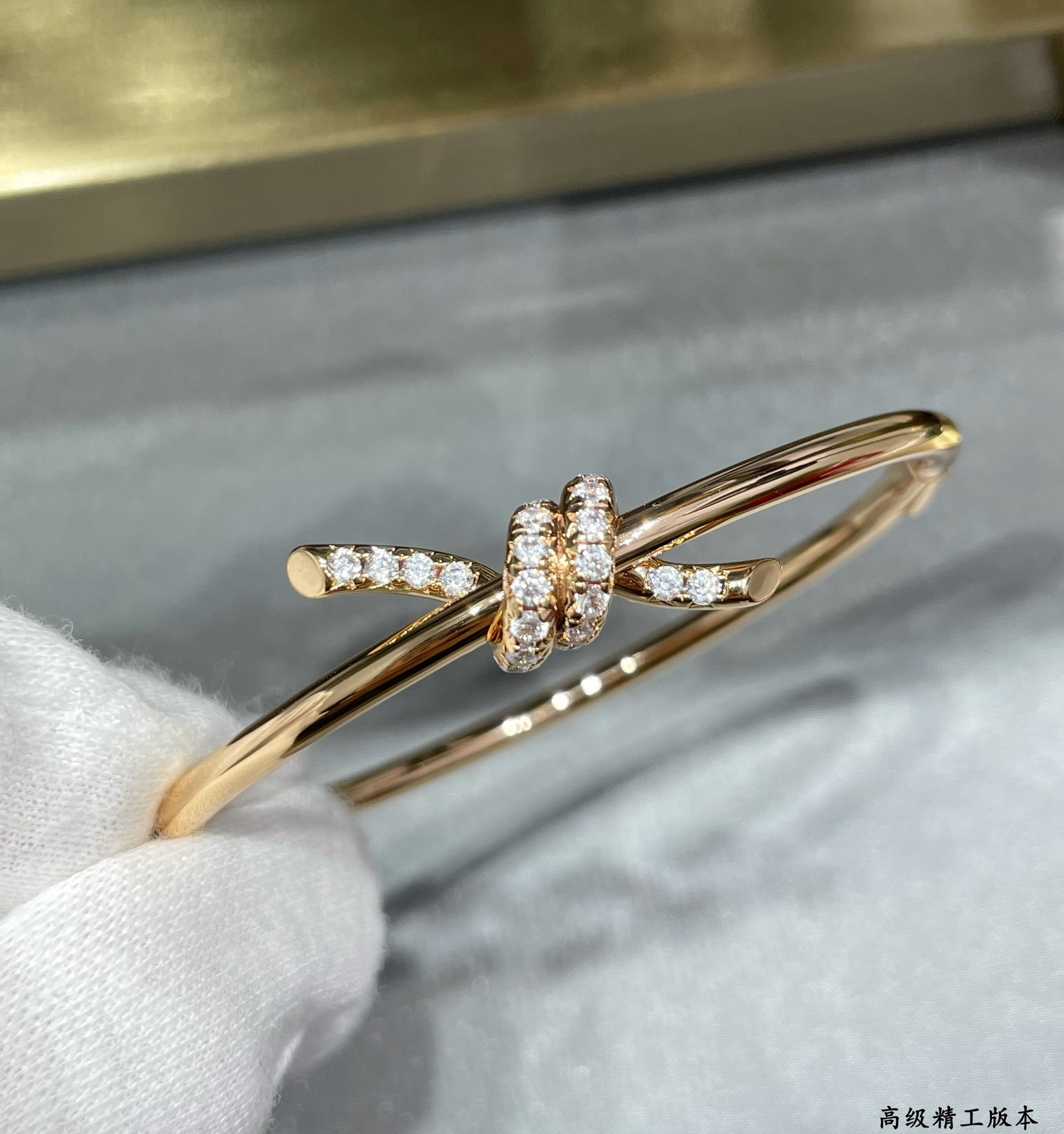 T*f*ny & Co. Knot Diamond Half Circle Bracelet