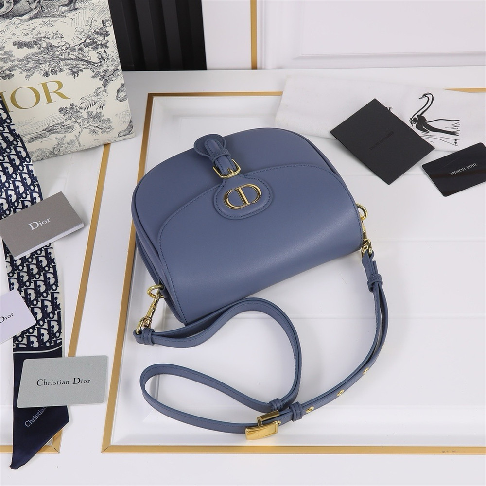 MEDIUM D*0r BOBBY BAG Navy Box Calfskin