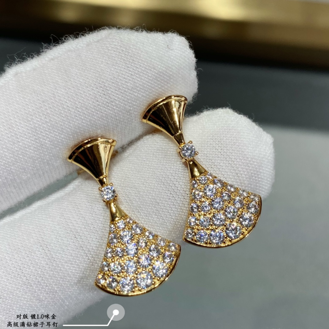 B*l*ai Diamond fan-shaped skirt Earrings