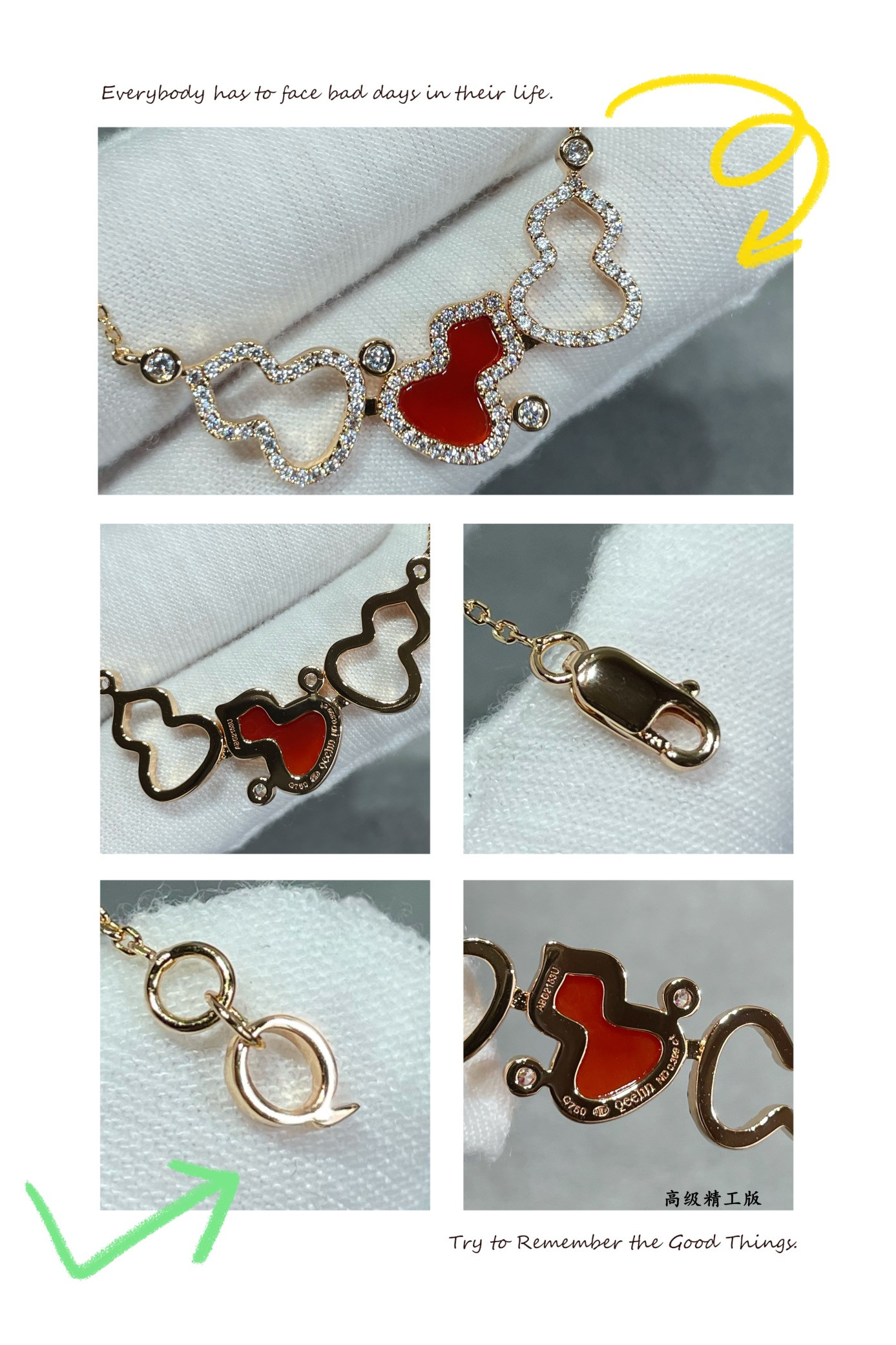 Qeelin Triple Gourd Necklace