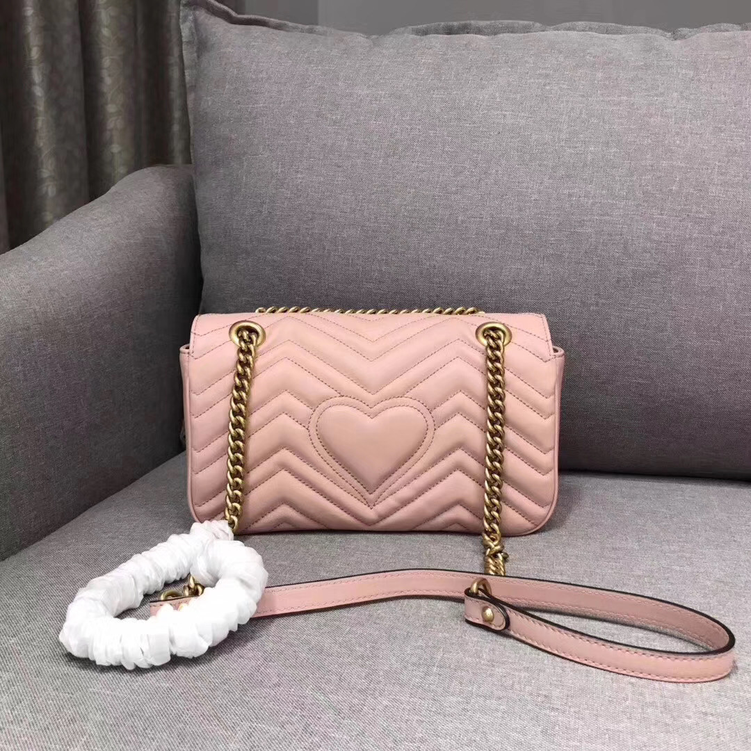G*u*i GG marmont should bag in pink 26cm