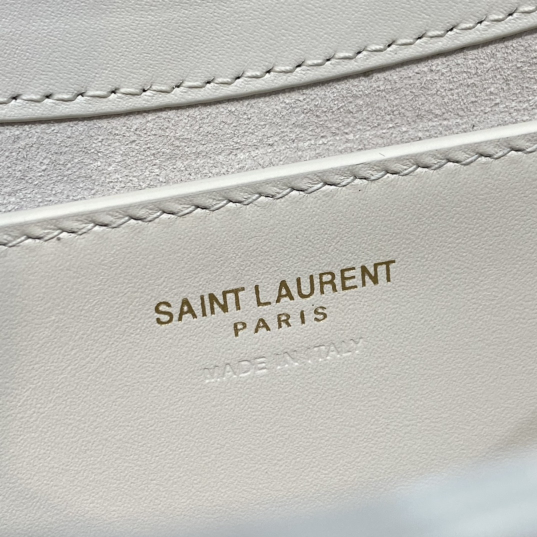 Y*L MINI LE 5 À 7 IN SMOOTH LEATHER BLANC VINTAGE 19 X 11.5 X 4.5 CM