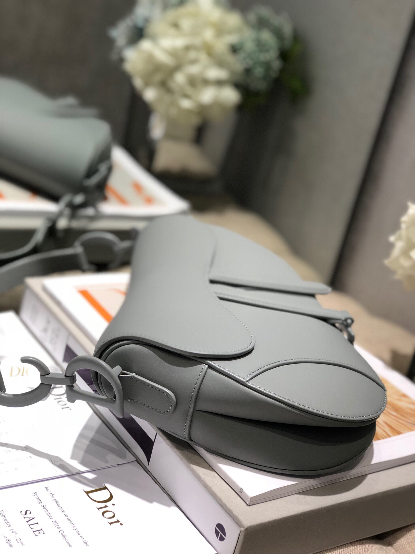 D*0r Saddle Bag Placid Blue Smooth Calfskin 25.5x20x6.5cm