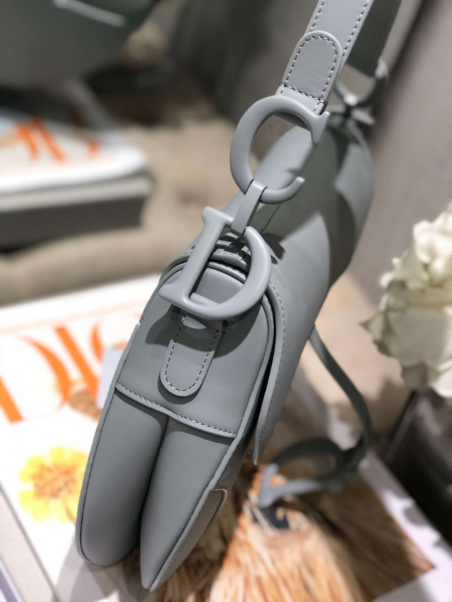 D*0r Saddle Bag Placid Blue Smooth Calfskin 25.5x20x6.5cm