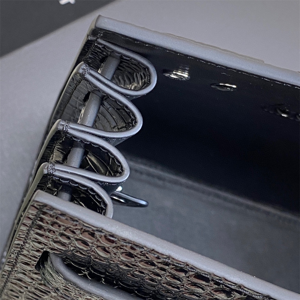 Y*L SAC DE JOUR BABY IN CROCODILE EMBOSSED LEATHER BLACK