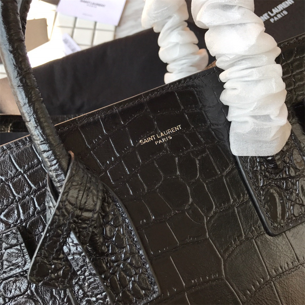 Y*L SAC DE JOUR SMALL IN MATTE CROCODILE EMBOSSED LEATHER