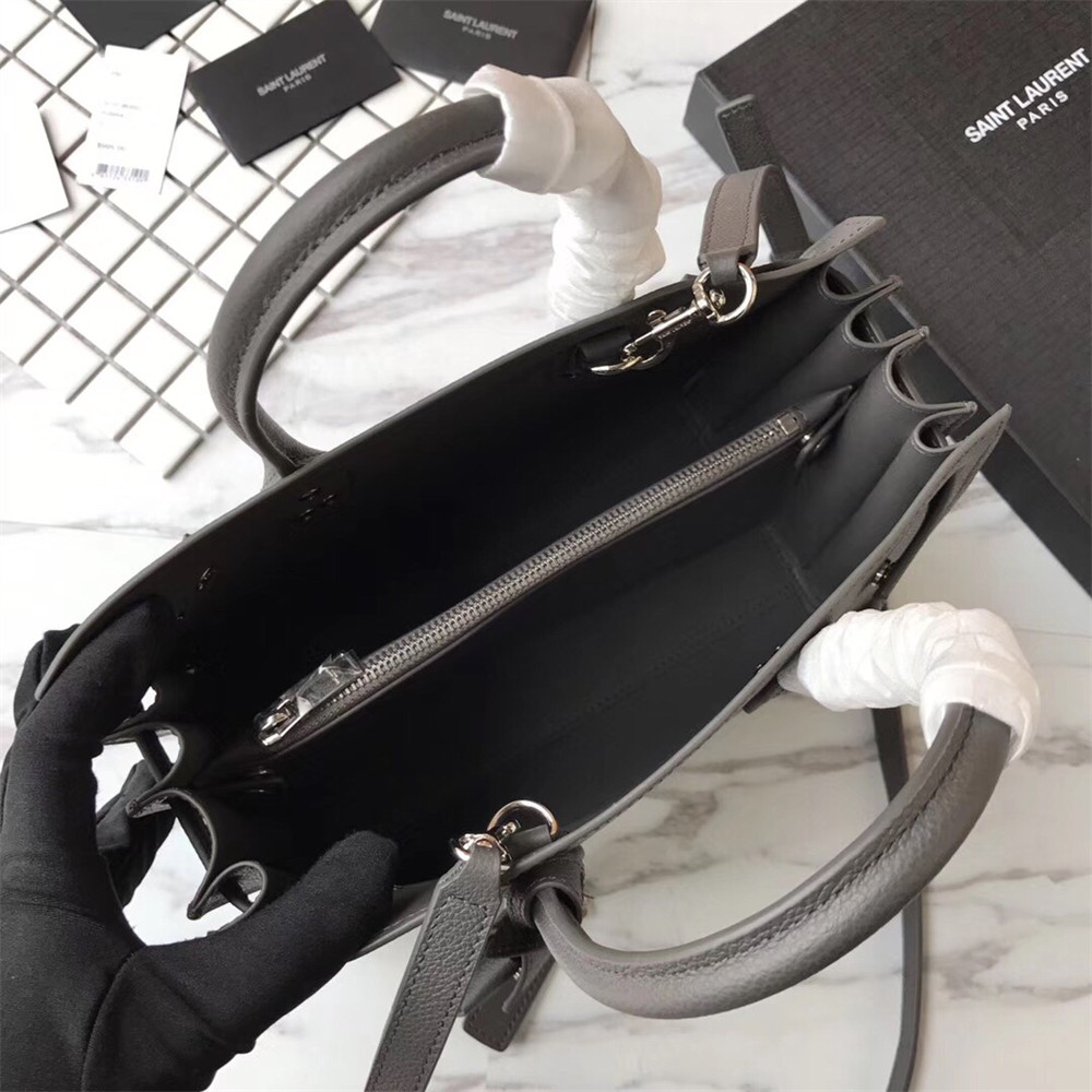 Y*L SAC DE JOUR BABY IN GRAINED LEATHER GREY