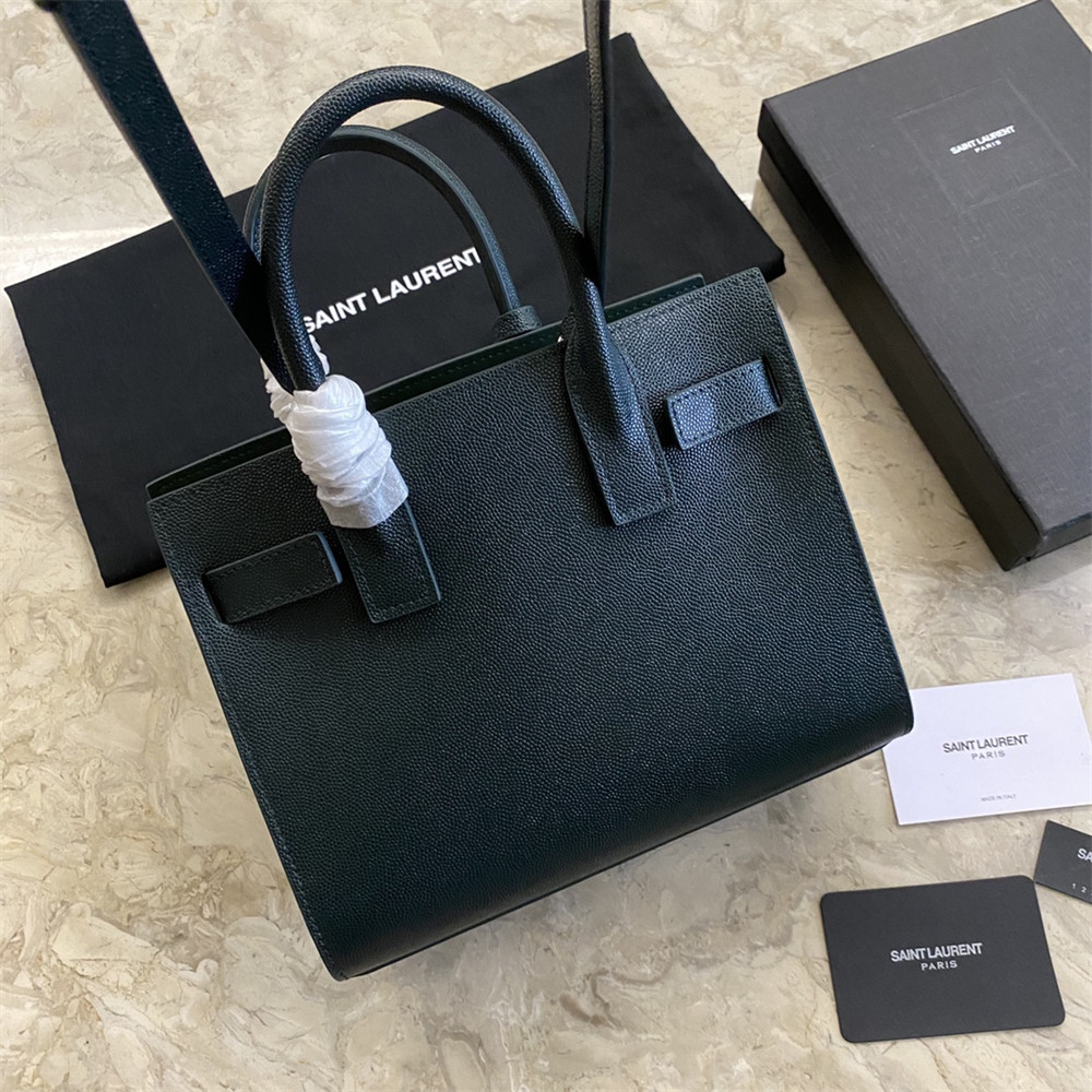 Y*L SAC DE JOUR NANO IN GRAINED LEATHER GREEN