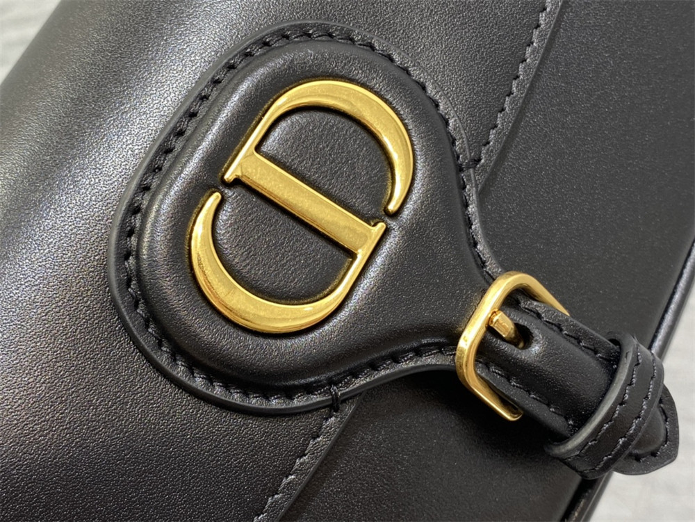 D*0r BOBBY EAST-WEST BAG Latte Box Calfskin black