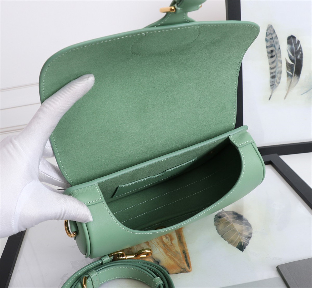 MEDIUM D*0r BOBBY BAG Green Box Calfskin