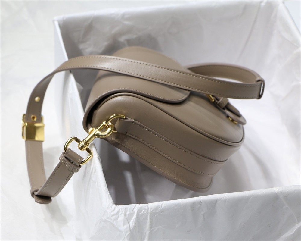 MEDIUM D*0r BOBBY BAG brown Box Calfskin