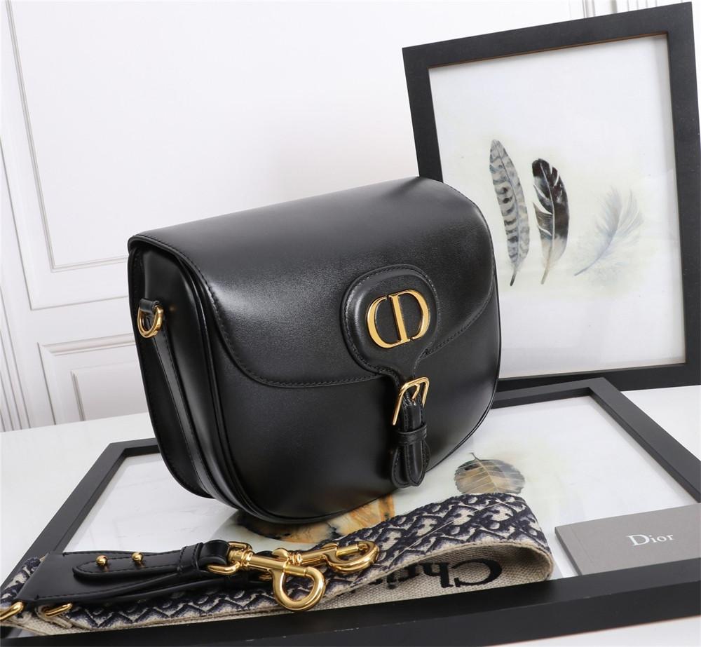 LARGE D*0r BOBBY BAG Black Box Calfskin