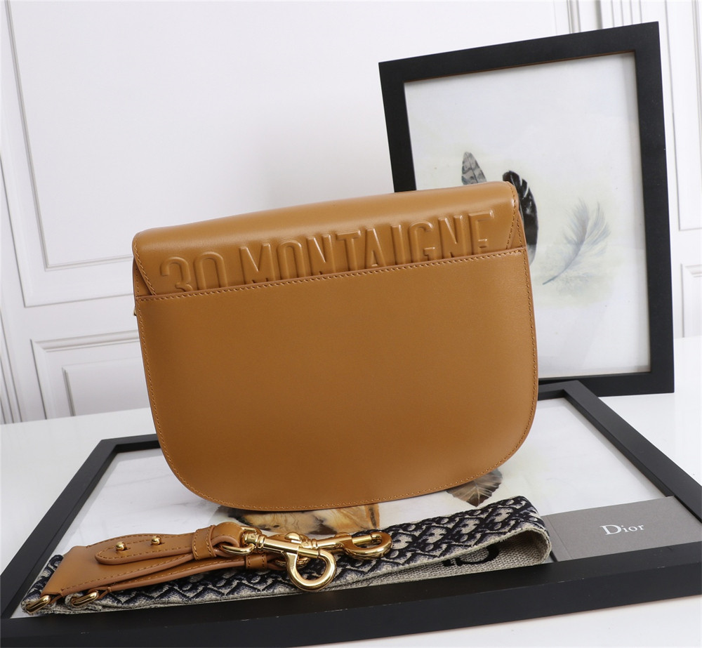 LARGE D*0r BOBBY BAG Caramel Box Calfskin