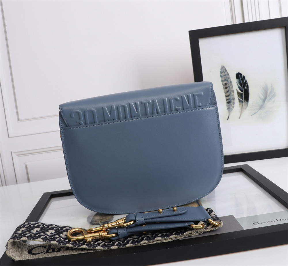 LARGE D*0r BOBBY BAG Blue Box Calfskin