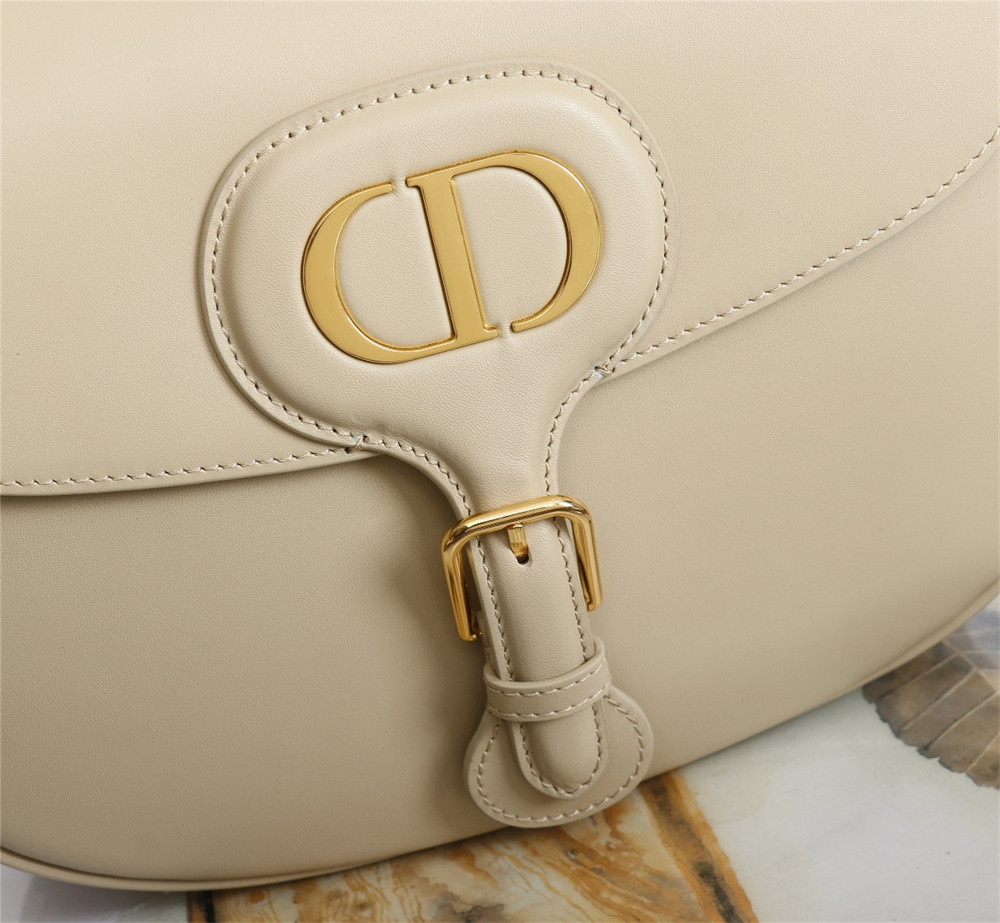 LARGE D*0r BOBBY BAG Beige Box Calfskin
