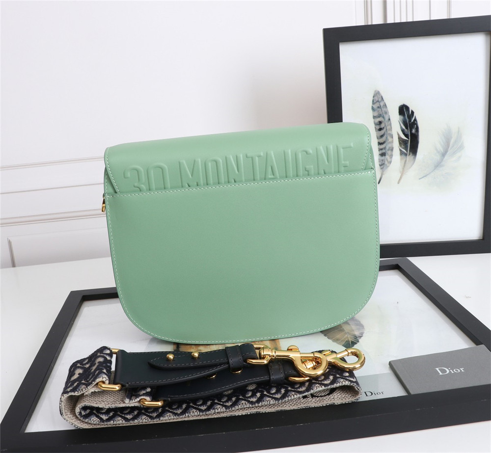 LARGE D*0r BOBBY BAG Green Box Calfskin