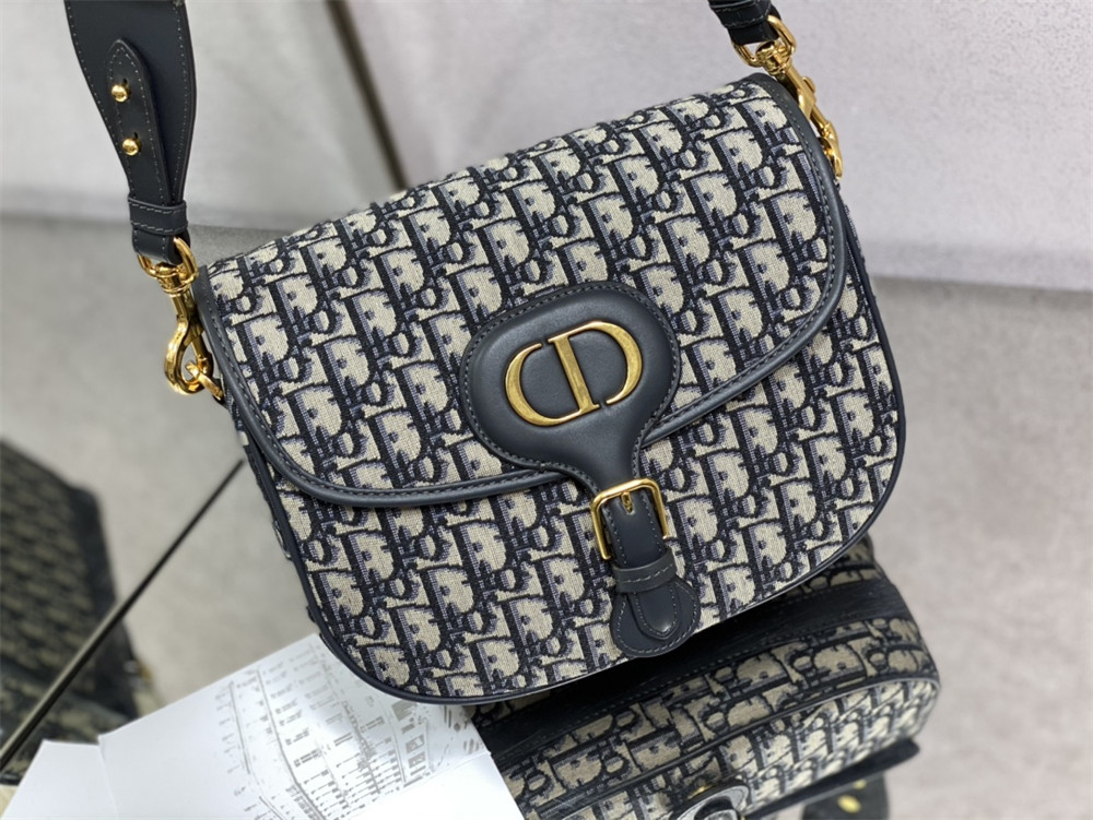 LARGE D*0r BOBBY BAG Blue D*0r Oblique Jacquard