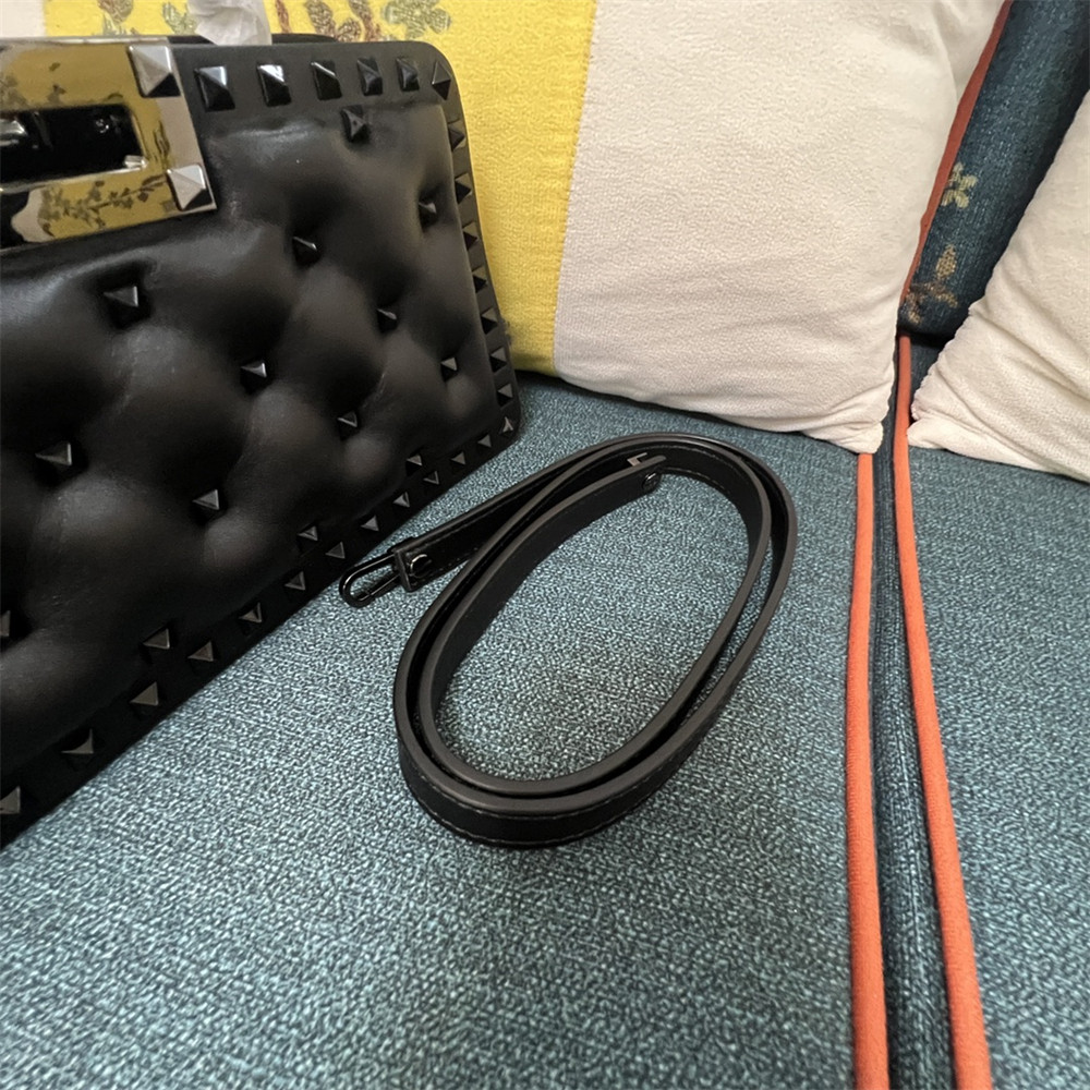 va*t*no GARAVANI ROCKSTUD PADDED NAPPA HANDBAG BLACK