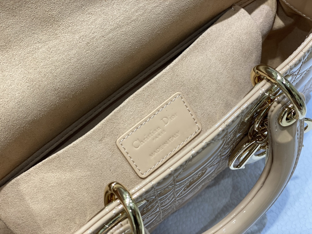 D*0r SMALL LADY D-JOY BAG Biscuit Patent