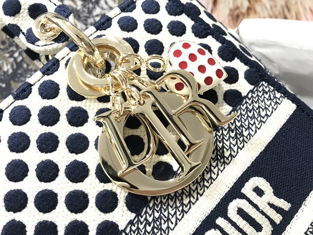 MEDIUM D*0r LADY D-LITE BAG polka dots  24 x 20 x 11 cm