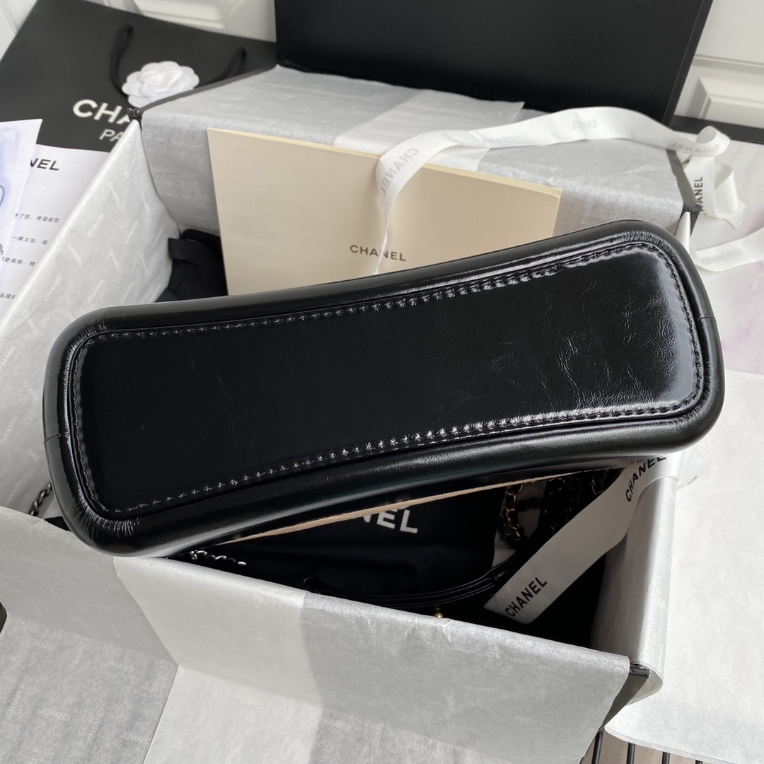 Ch*el Gabrielle MEDIUM PINK BLACK 21 x 28 x 10cm