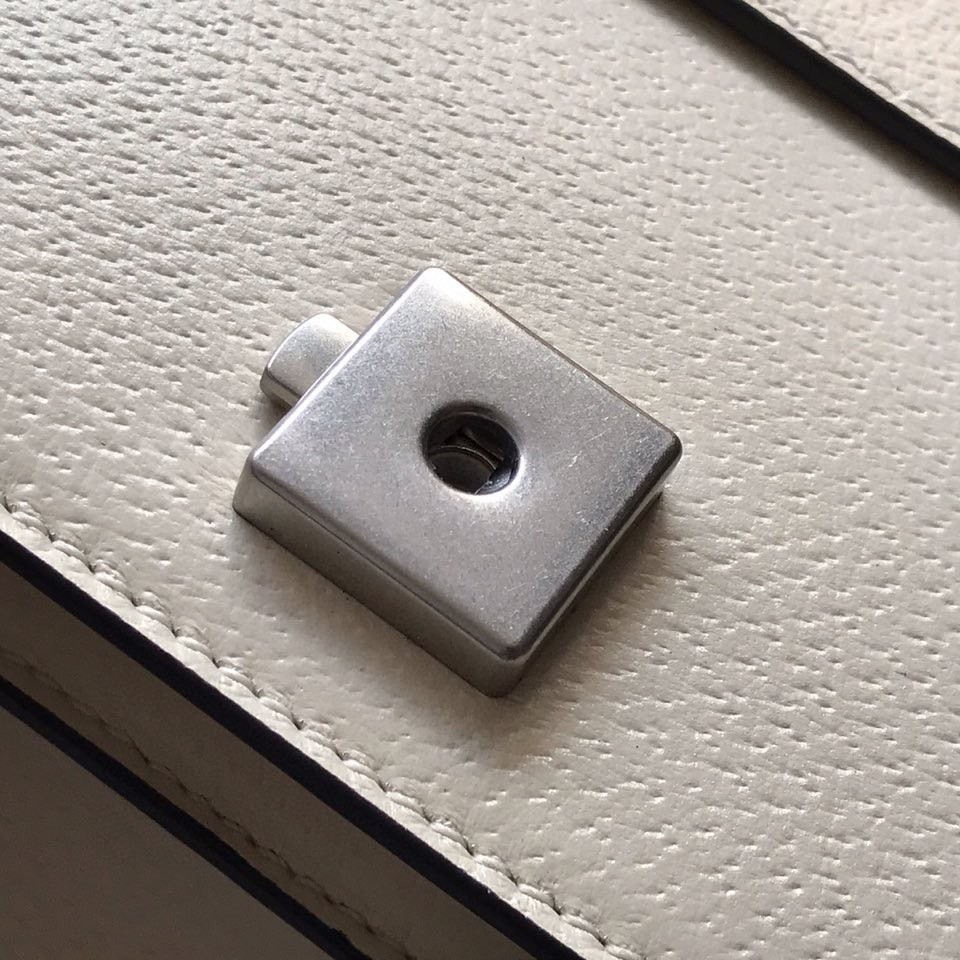 G*u*i DIONYSUS LEATHER SMALL RECTANGULAR BAG WHITE 28x17x9cm