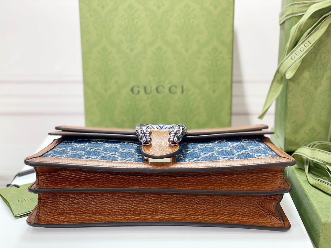 G*u*i DIONYSUS SMALL SHOULDER BAG BLUE 11"Wx7"Hx3.5"D