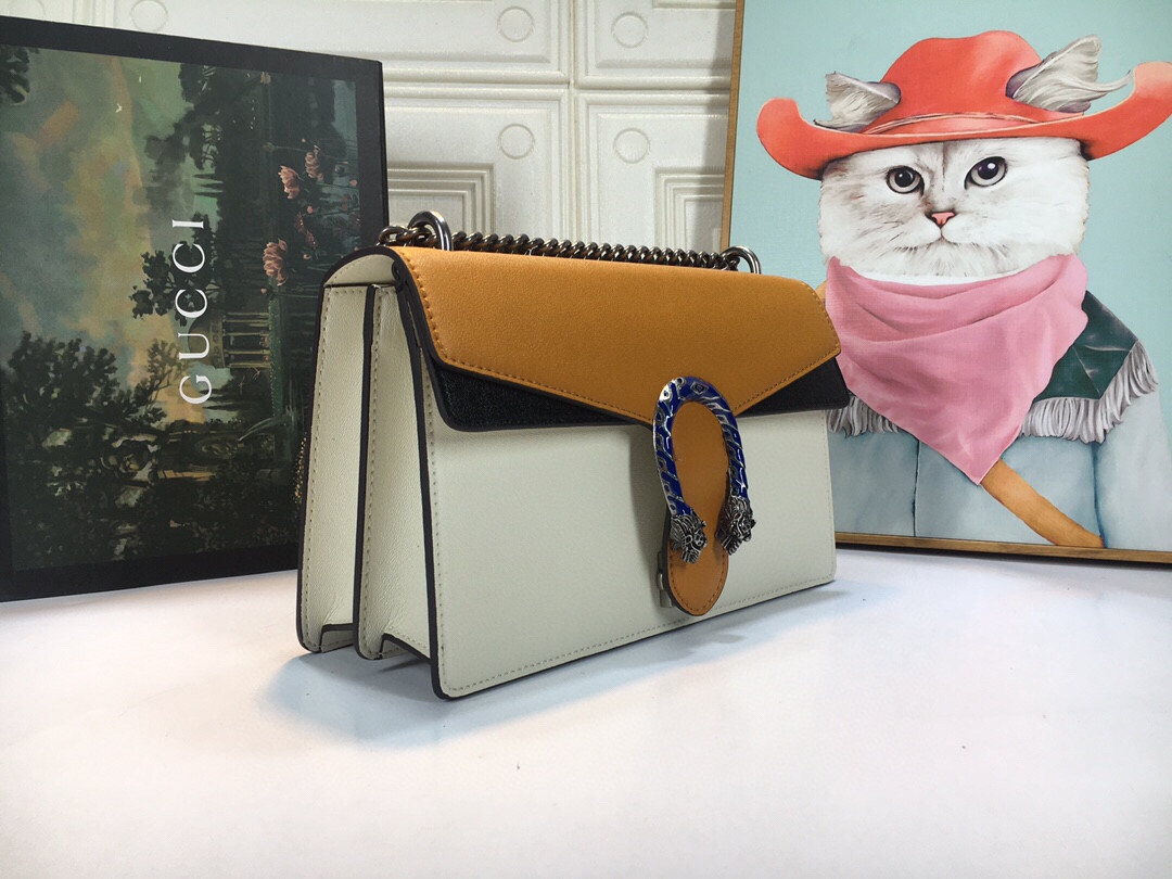 G*u*i DIONYSUS SMALL SHOULDER BAG WHITE 11"Wx7"Hx3.5"D