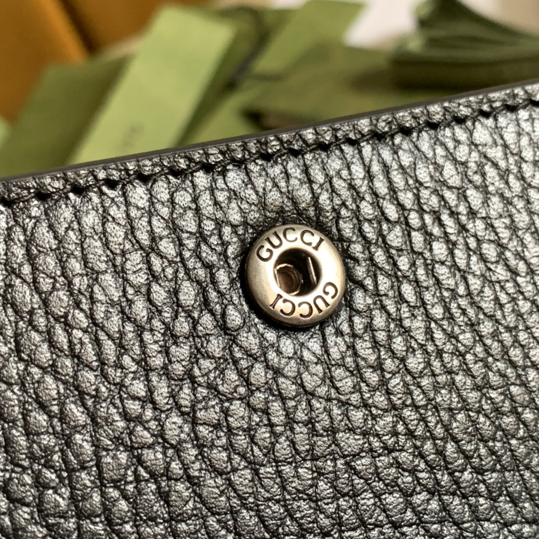 G*u*i DIONYSUS LEATHER S*pER MINI BAG BLACK 6.5"Wx3.9"Hx1.6"D