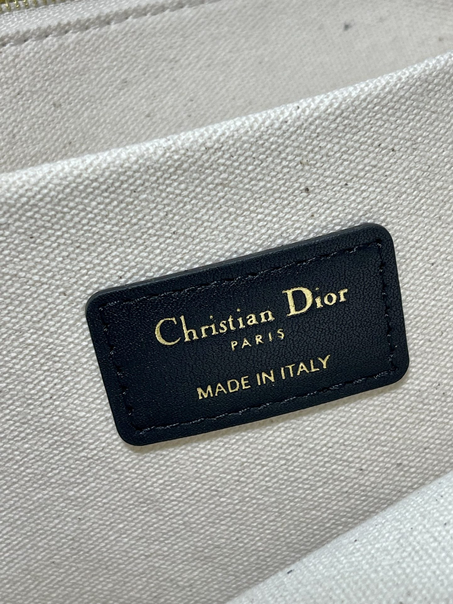 Large D*0r Book Tote Black White D*0r Oblique Embossed Calfskin 16.5 x 14 x 7.5 inches