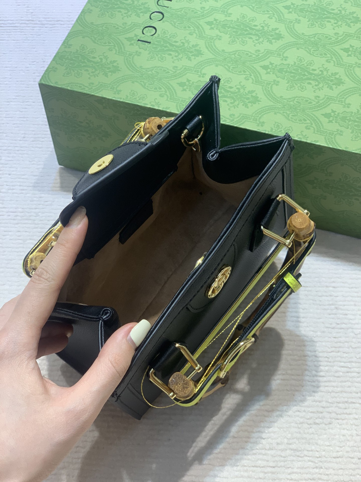 G*u*i DIANA MINI TOTE BAG Navy 20W x 16H x 10D CM