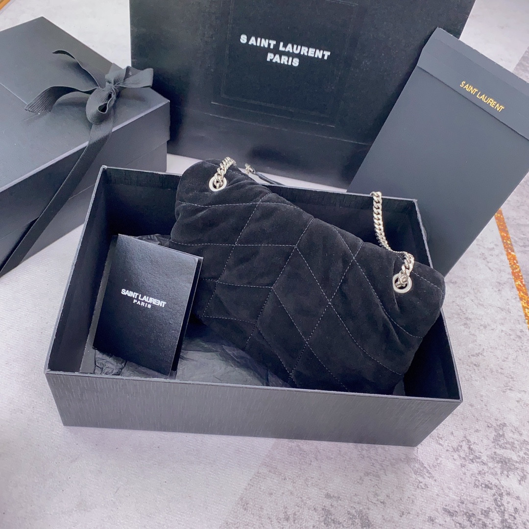 Y*L PUFFER IN SUEDE BLACK 23 X 15.5 X 5.8 CM