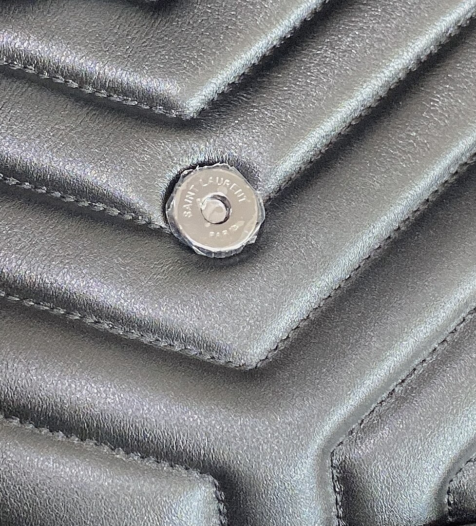 Y*L LOULOU SMALL IN QUILTED LEATHER BLACK 9 X 6.1 X 3.3 INCHES