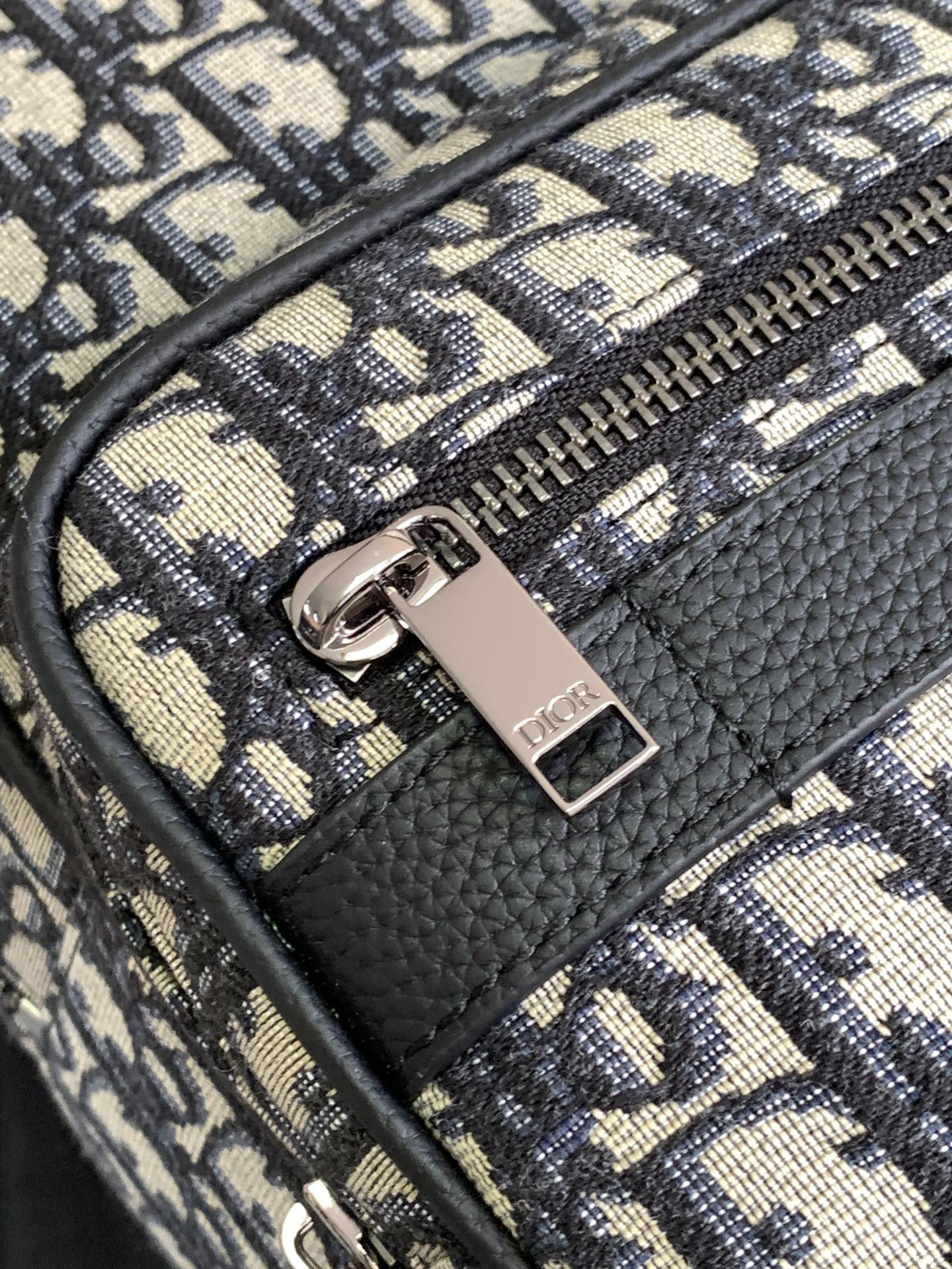 D*0r Safari Backpack  Beige and Black D*0r Oblique Jacquard 11 x 16 x 5.5 inches