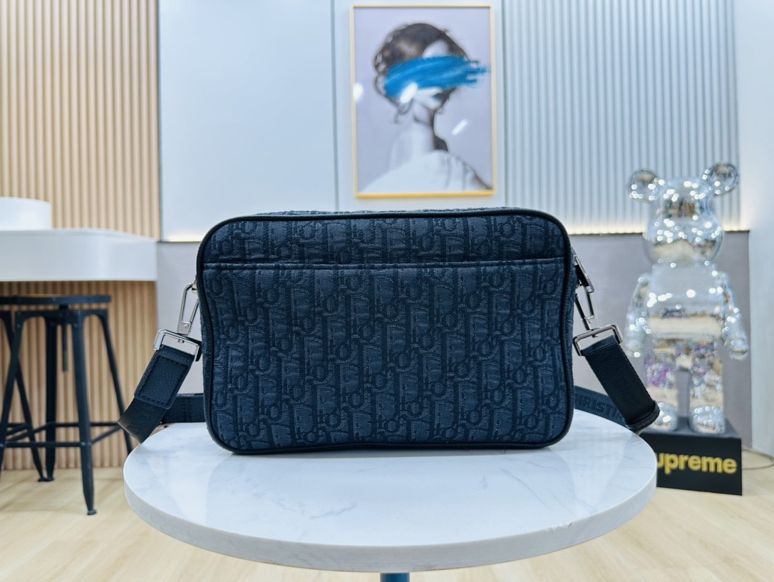 D*0r Maxi Safari Bag with Strap Blue D*0r Oblique Jacquard 10 x 6.5 x 3 inches