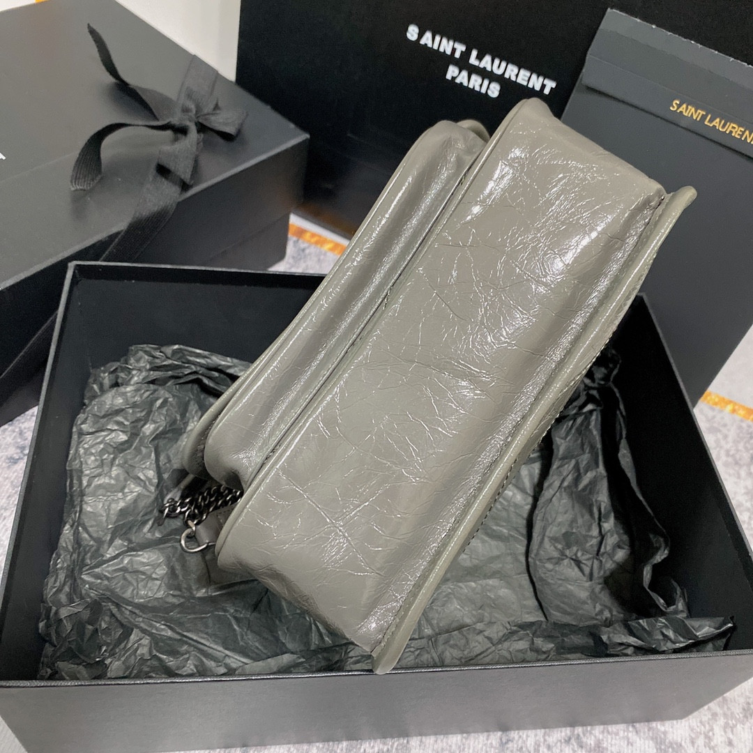 Y*L NIKI BABY IN VINTAGE LEATHER STORM 8.2 X 6 X 2.9 INCHES