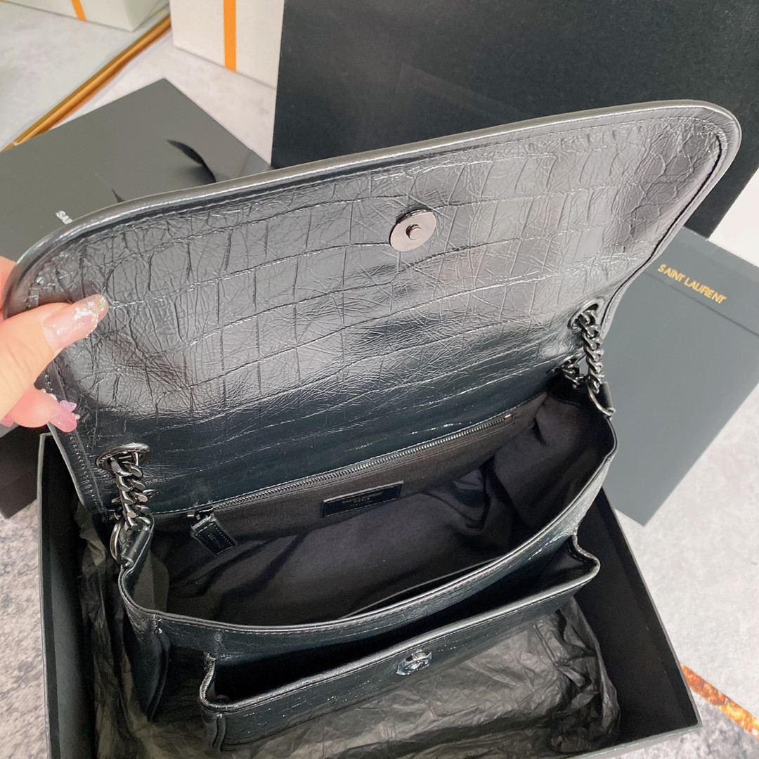 Y*L NIKI MEDIUM IN VINTAGE LEATHER 11 X 7.8 X 3.3 INCHES