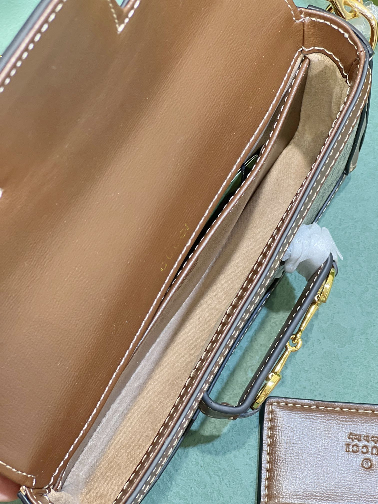 G*u*i HORSEBIT 1955 MINI BAG BROWN 8.5"W x 4.9"H x 1.2"D