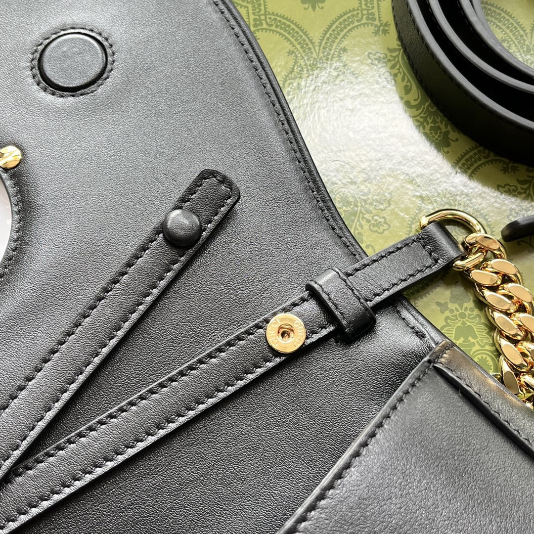 G*u*i BLONDIE SHOULDER BAG BLACK 11"W x 6.3"H x 1.6"D